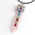 Seven Chakra Crystal Sword Pendant Necklace