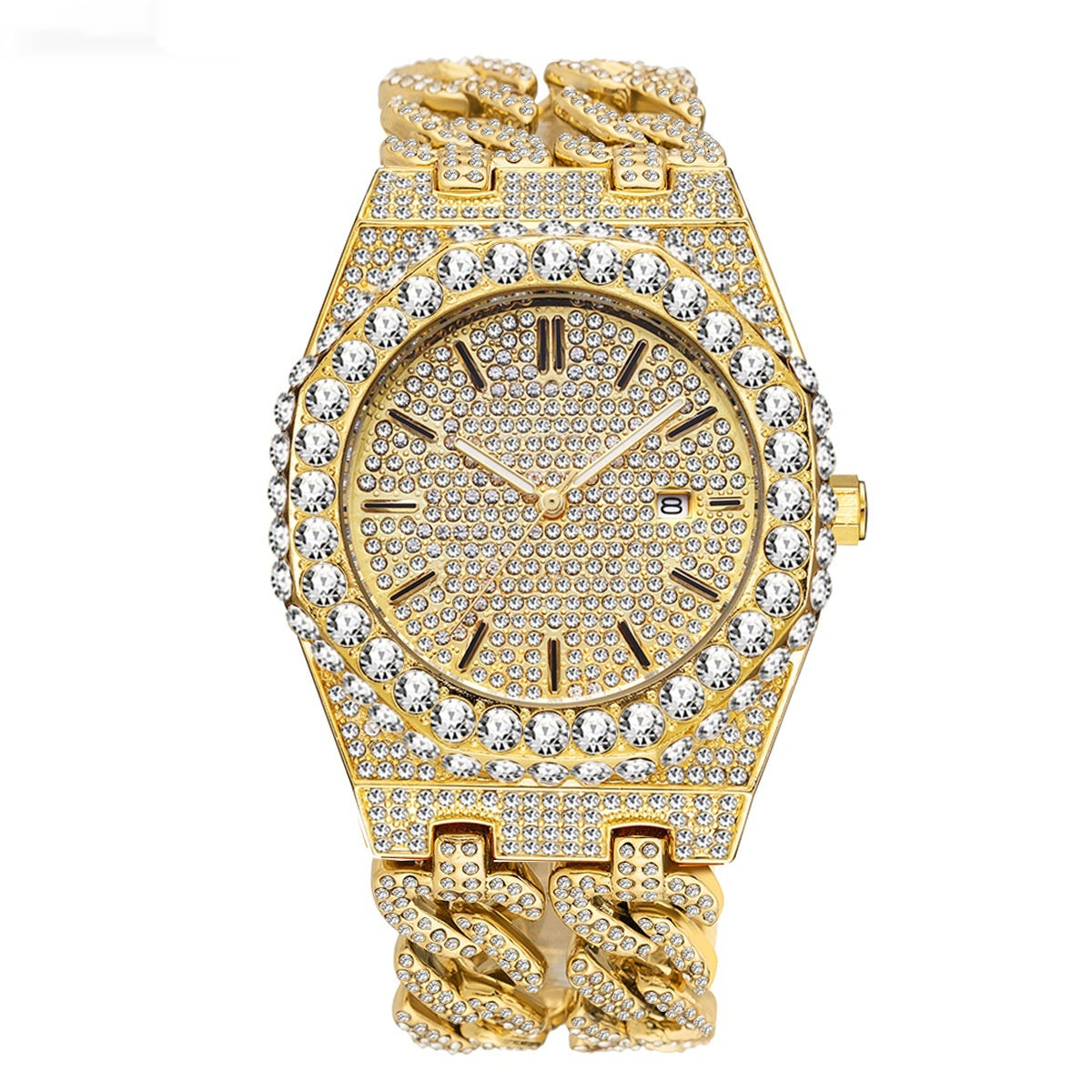 Iced Cuban Link Chain Quartz Watch