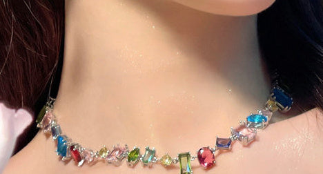 Colorful Candy Color Gemstone Necklace