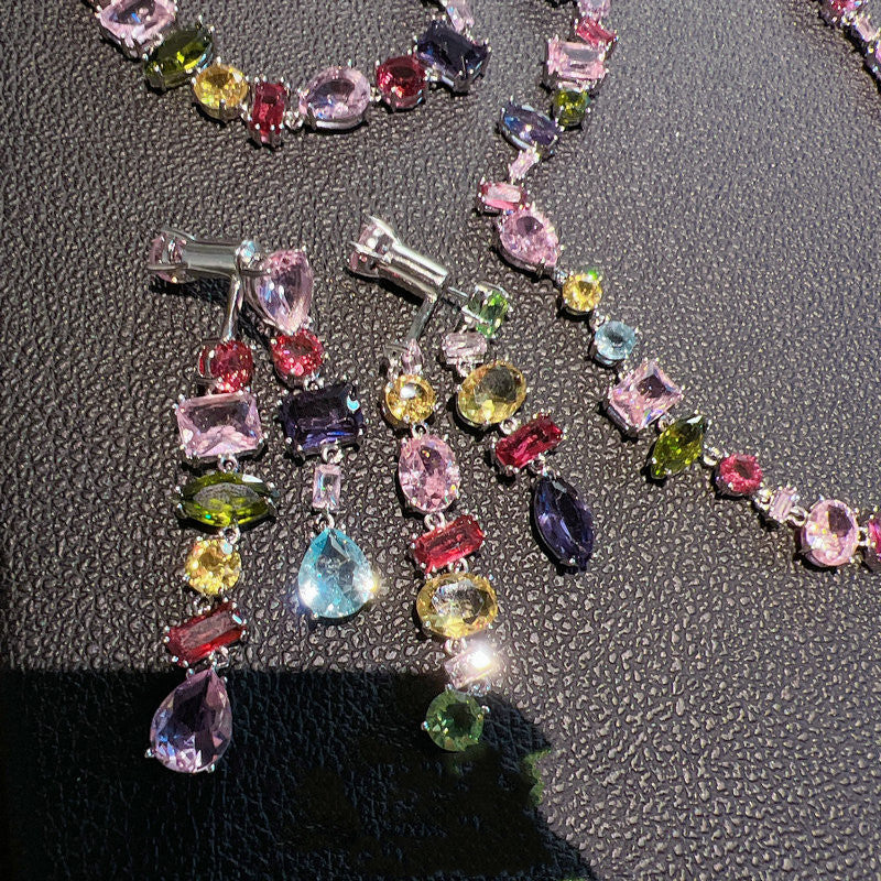 Colorful Candy Color Gemstone Necklace