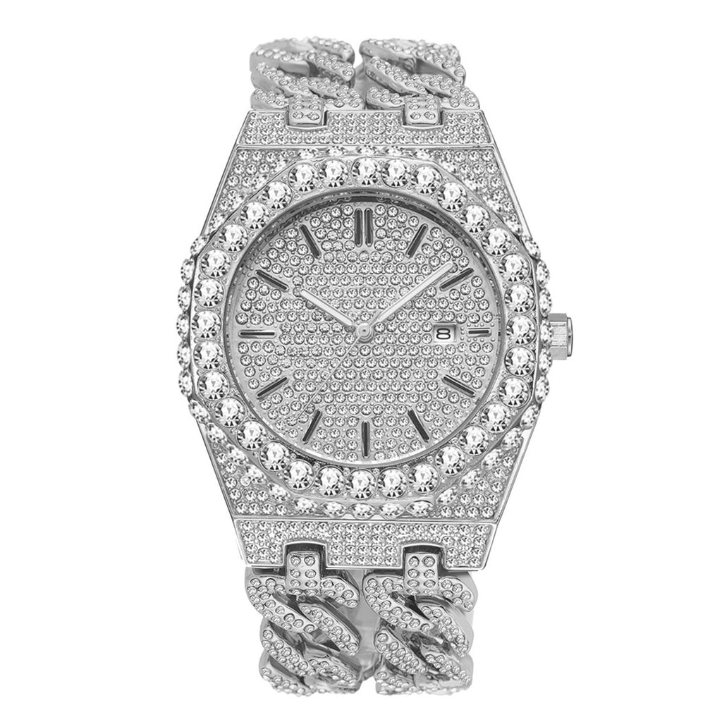 Iced Cuban Link Chain Quartz Watch