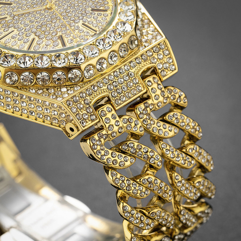 Iced Cuban Link Chain Quartz Watch