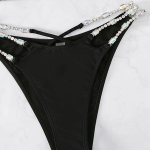 Unique Strap Rhinestone Bikini