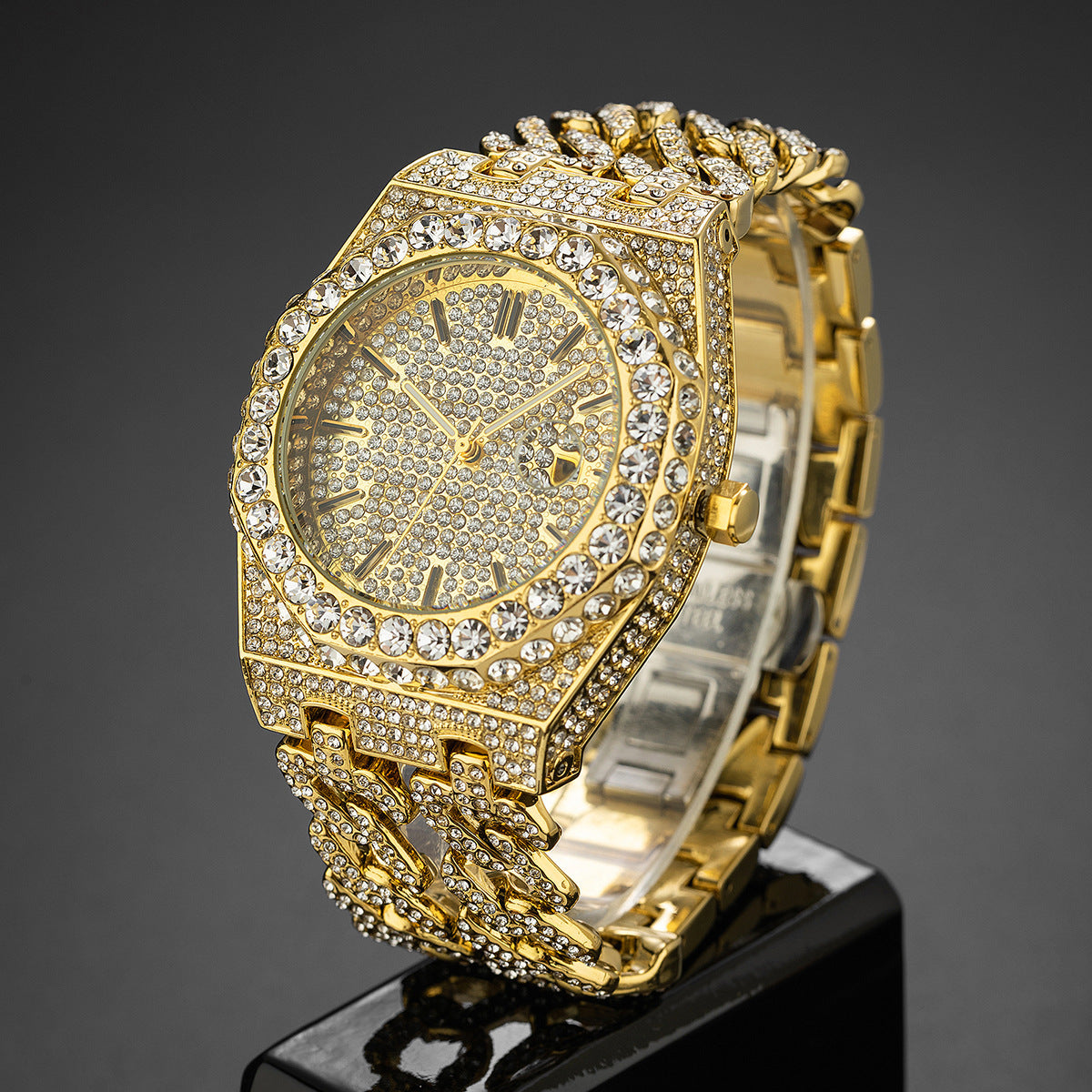 Iced Cuban Link Chain Quartz Watch