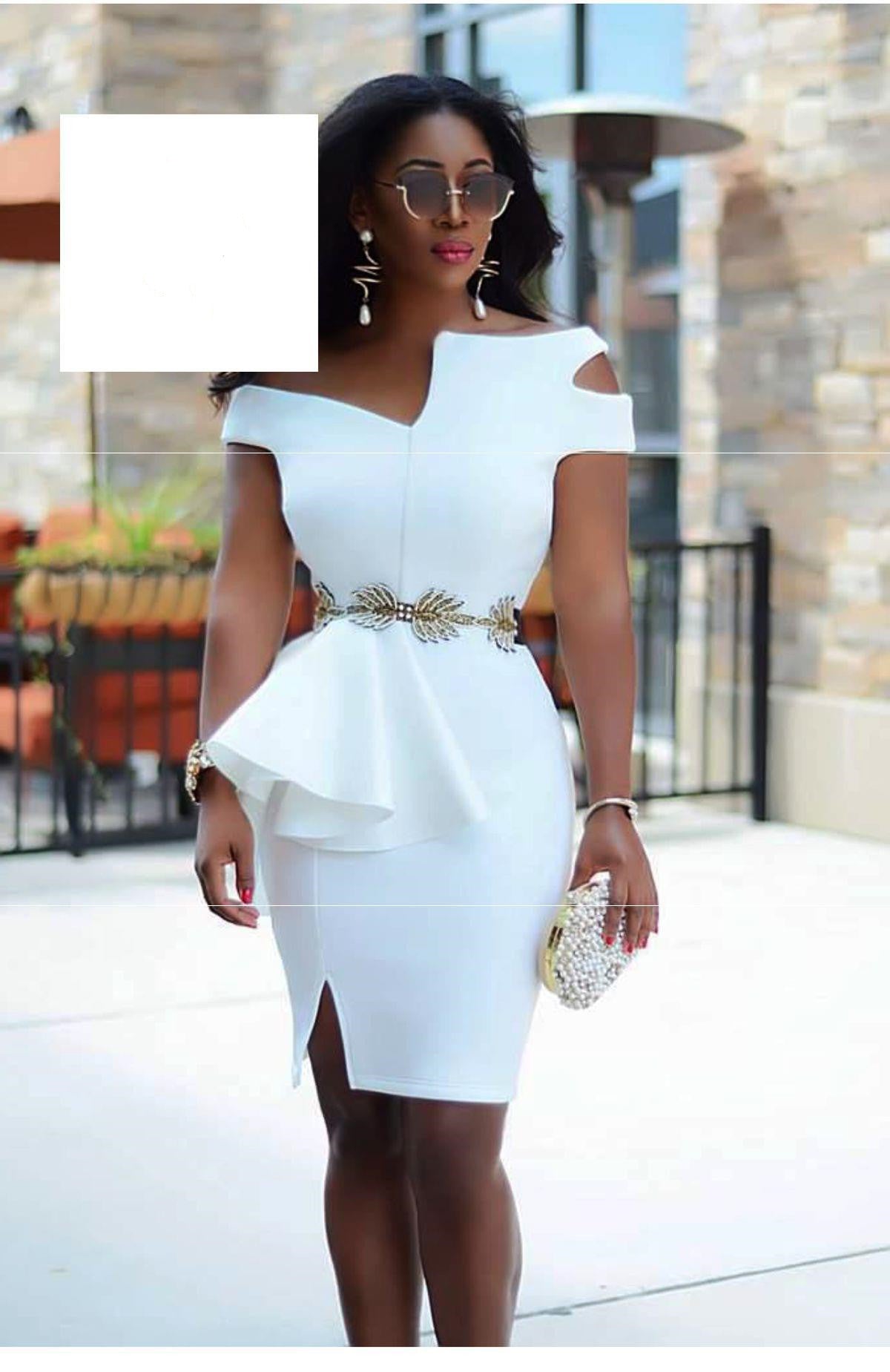 Formal White Off Shoulder Dresses