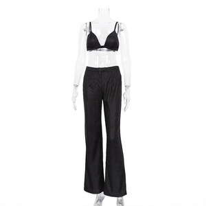 Women's Camisole Slim Straight Waist Pants